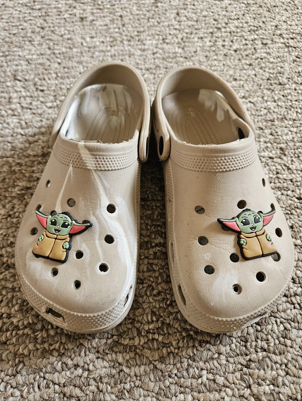 Cream/White Marble Kids Slip-On Foam Clogs Water Shoes, US 3-3.5 EUR 34-35